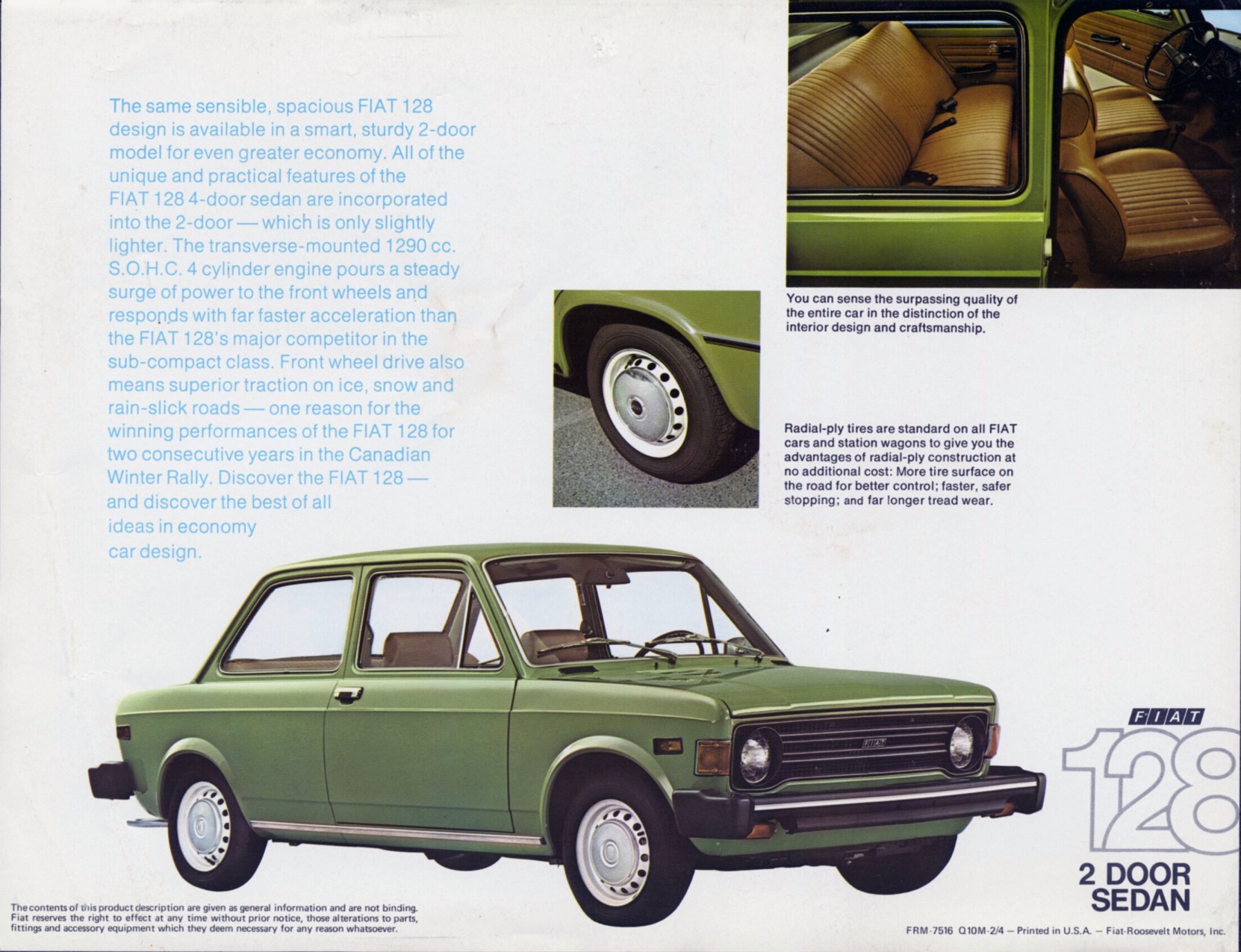 1974 Fiat 128 2DS Brochure Page 1